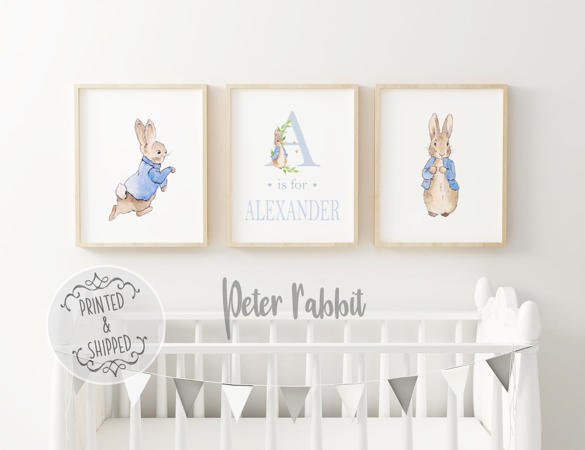Peter Rabbit Nursery Prints Baby Name Print Peter Rabbit | Etsy