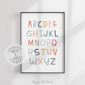 Alphabet Print | Alphabet Art | Nursery Decor | Nursery Wall Art | Alphabet Poster | Nursery Print| Children&#39;s Print | ABC Wall Art