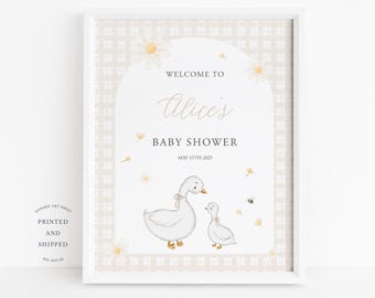 Silly Goose Welcome Sign | Beige Goose Baby Shower Welcome Sign | Neutral Welcome Shower Sign | Goose Baby Shower | Beige