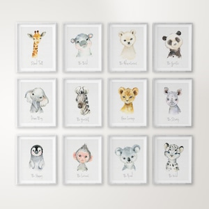 Safari Animals Nursery Prints | Nursery Animals Art | Jungle Nursery Decor | Safari Nursery Wall Art | Baby Decor | Set of 3 Prints
