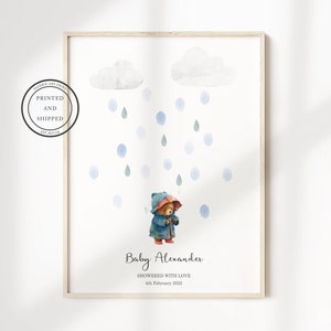 Baby Shower Fingerprint Guest Book | teddy BEar Baby Shower | Alternative Guest Book | Fingerprint Tree | Little Teddy Bear