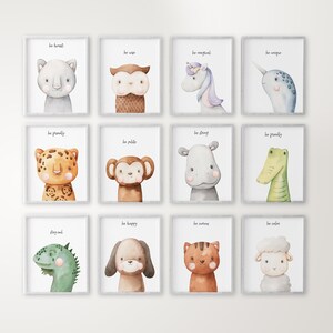 Animals Nursery Prints Nursery Animals Art Woodland Nursery Decor Safari Nursery Wall Art Baby Decor Choose a set of 3 Prints image 5