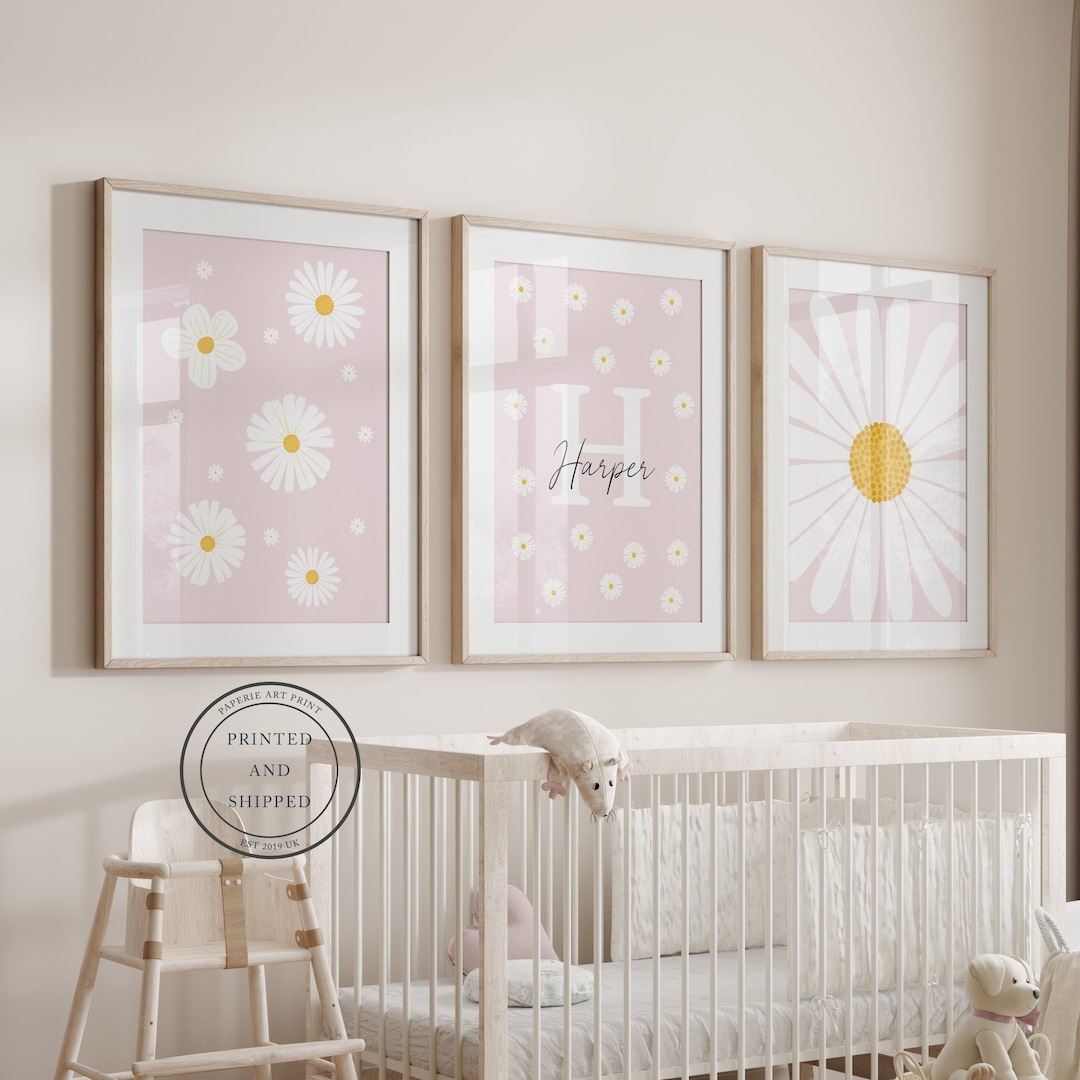 Daisy Name Prints | Personalised Name Print | Children's Nursery Decor ...