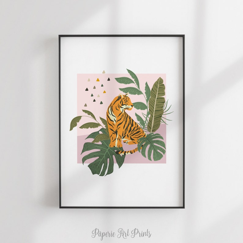 Tiger Print Tiger Poster Home Decor Abstract Wall Art Etsy