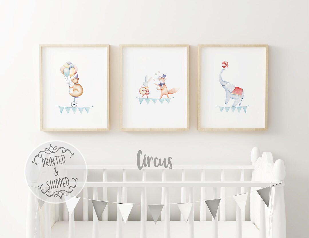 Circus Print | Elephant Art | Animal Nursery Decor | Children's Wall ...