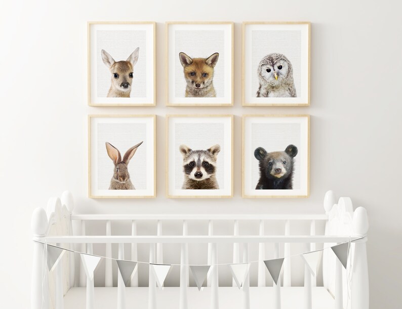 Woodland Animal Prints Woodland Baby Animal Art Set Nursery Etsy UK