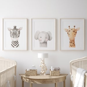 Animals Nursery Prints | Nursery Animals Art | Woodland Nursery Decor | Safari Nursery Wall Art | Baby Decor | Choose a set of 3 Prints
