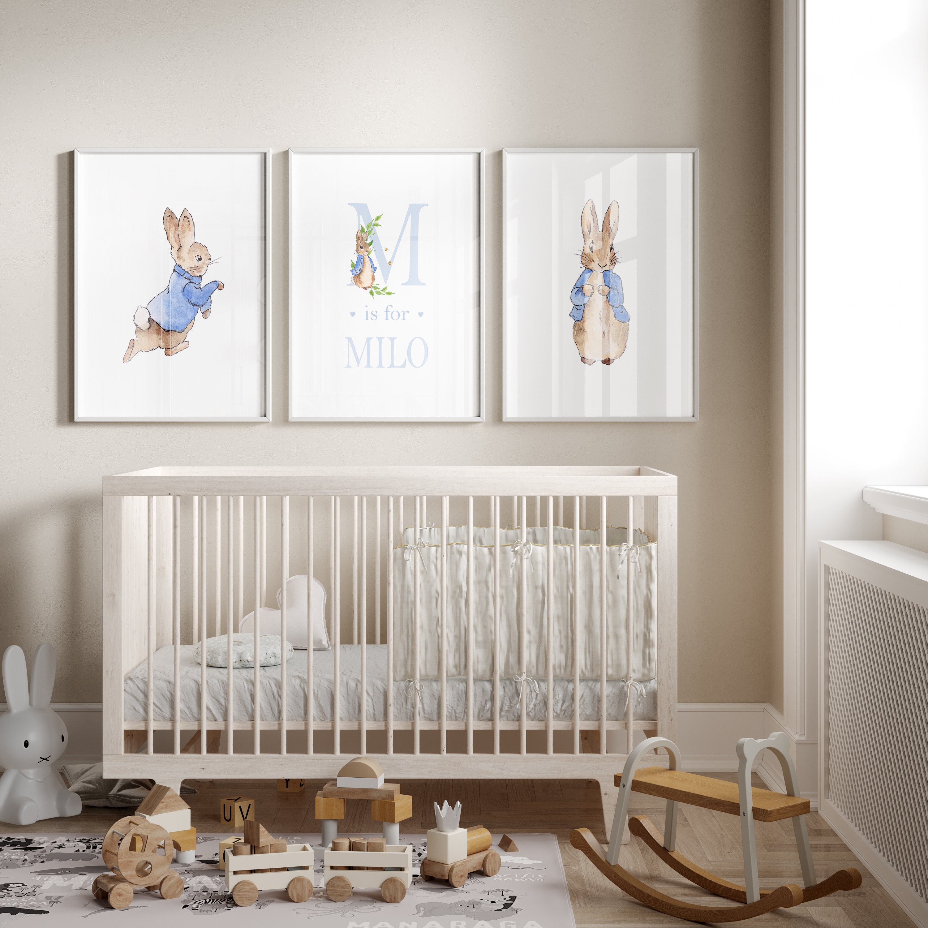 Printed Vintage Beatrix Potter Peter Rabbit and Friends Baby Nursery,  Shower Gift, Baby's Room 8 X 10 or 5 X 7 Set of 4 Unframed 