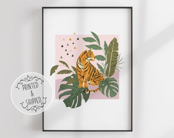 Tiger Print | Tiger Poster | Home Decor | Abstract Wall Art | Tiger Art | Jungle Print