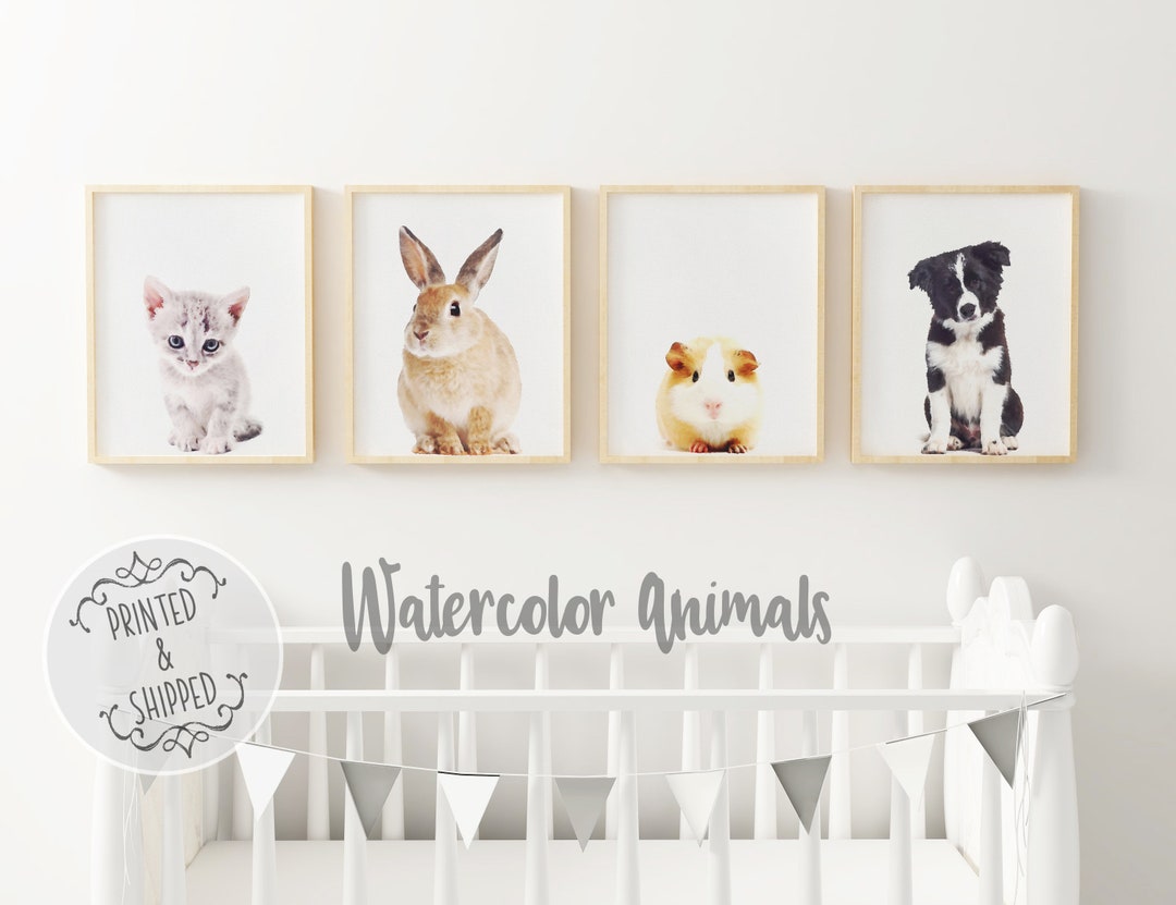 Watercolor Animals Print | Baby Animal Wall Art | Cute Animal Nursery ...