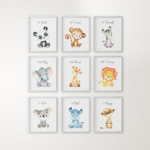 Safari Animals Nursery Prints | Nursery Animals Art | Jungle Nursery Decor | Safari Nursery Wall Art | Baby Decor | Set of 3 | A4