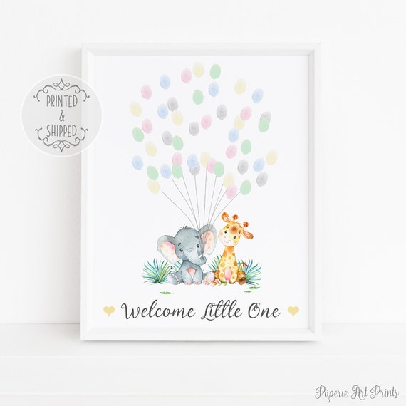 baby shower fingerprint elephant