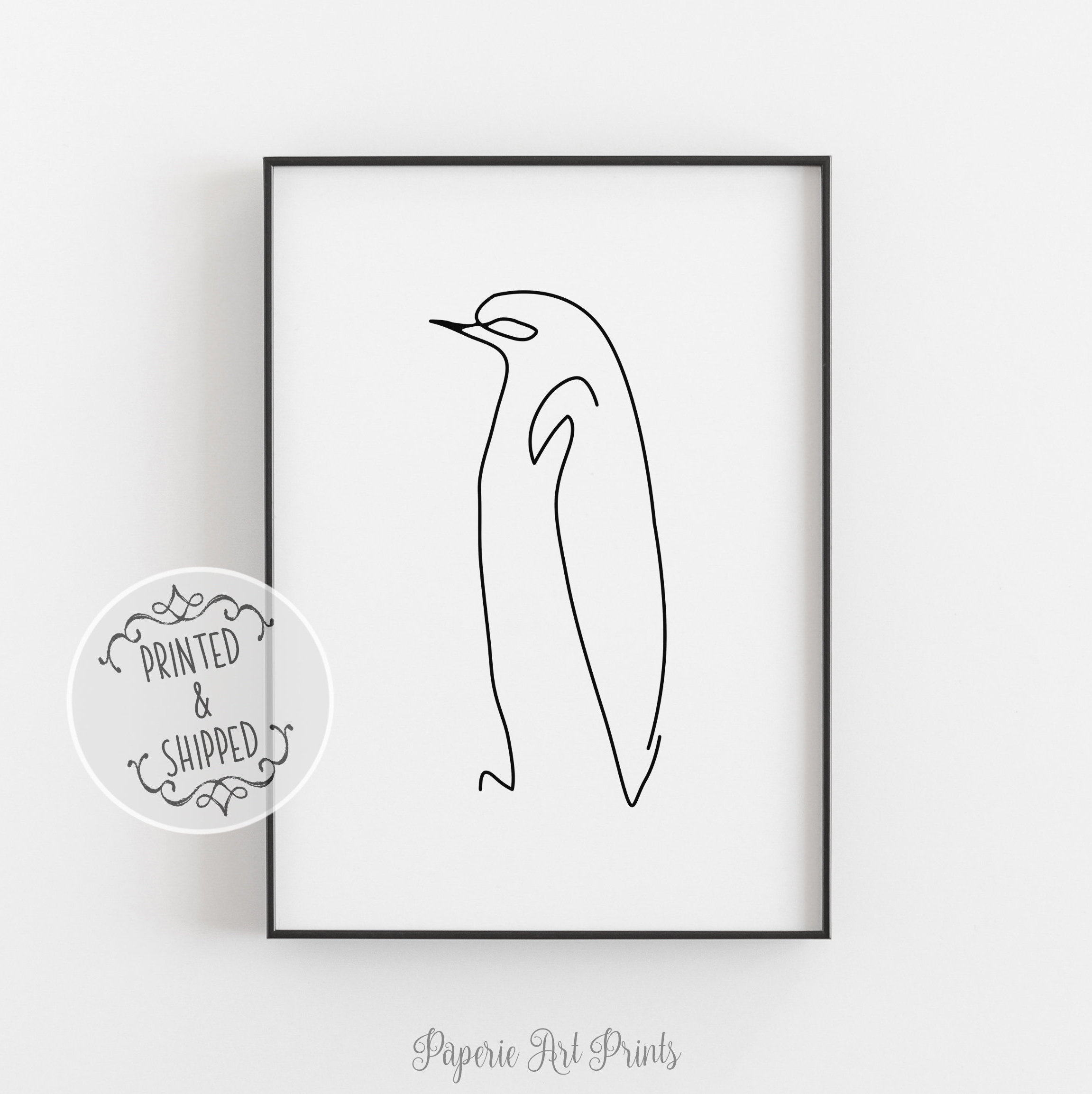 ペンギンの線画 - Etsy 日本