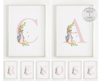 Peter Rabbit Print | Peter Rabbit Name Print | Personalised Nursery Decor | Initial Nursery Wall Art | Baby Decor | Peter Rabbit Art