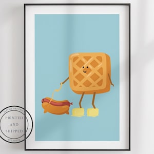 Waffle Print | Breakfast Wall Art | Wall Decor | Kitchen Print | Hot Dog Print | Home Decor | Food Wall Art