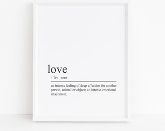 Love Dictionary Print | Definition Art | Home Decor | Valentine wall art | Love Print | Baby Decor | Instant Download | Printable Wall Art