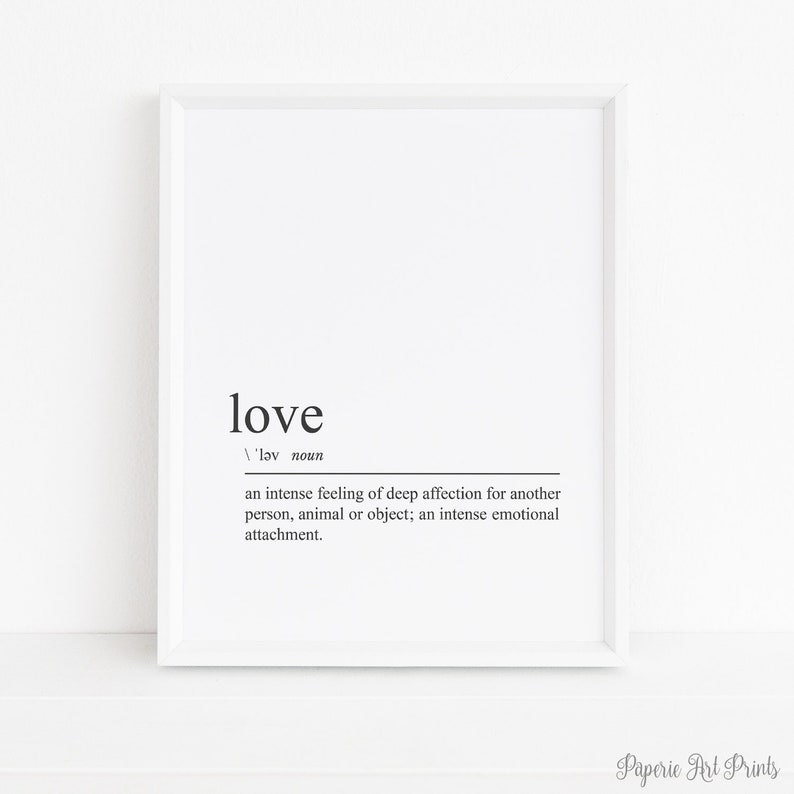 Love Dictionary Print Definition Art Home Decor Etsy
