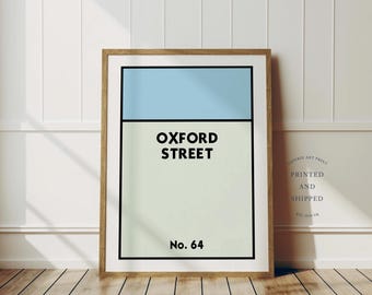 Custom Street Name Print | Address Home Decor | Monopoly Wall Art | Personalised Housewarming gift