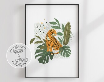 Tiger Print | Tiger Poster | Home Decor | Abstract Wall Art | Tiger Art | Jungle Print