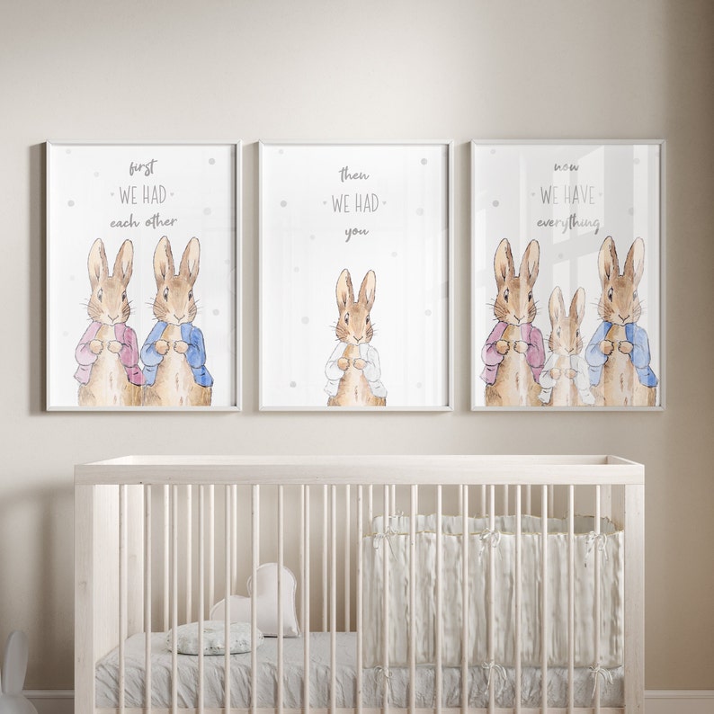 Nursery Wall Art Peter Rabbit Nursery First we had each other Baby Decor, Printable Wall Art, Instant Download, Kids Room Decor image 1