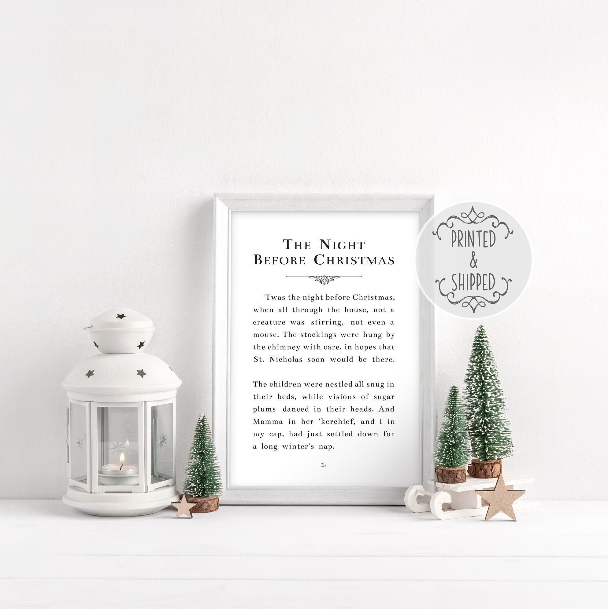 Twas the Night Before Christmas Print Christmas Wall Art - Etsy ...