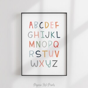 Alphabet Print | ABC Art | Printable Wall Art | Nursery Decor | Nursery Wall Art | Alphabet Poster | Children&#39;s Print