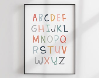 Alphabet-Druck | ABC Kunst | Druckbare Wandkunst | Kinderzimmer Dekor | Kinderzimmer Wand Kunst | Alphabet Poster | Kinderdruck