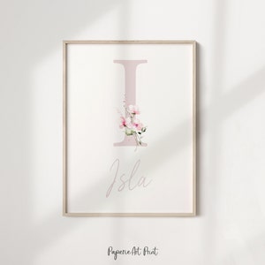 Peter Kanin Barnrumstavlor | Namntryck med bebisen | Barnrumsdekor med Flopsy Kanin | Väggkonst med blommotiv för barnkammaren | Babydekor | Beatrix Potter Set om 3 bild 6