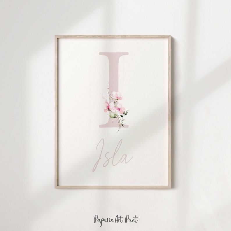 Peter Kanin Barnrumstavlor | Namntryck med bebisen | Barnrumsdekor med Flopsy Kanin | Väggkonst med blommotiv för barnkammaren | Babydekor | Beatrix Potter Set om 3 bild 6