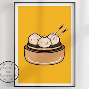 Dim Sum Print | Dumpling Wall Art | Wall Decor | Kitchen Print | Bao Print | Home Decor | Asian Wall Art