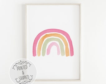 Imprimé arc-en-ciel | Art arc-en-ciel | Aquarelle arc-en-ciel | Impression d'art aquarelle pour chambre de bébé | Décoration murale pour chambre d'enfant | Décoration murale pour filles