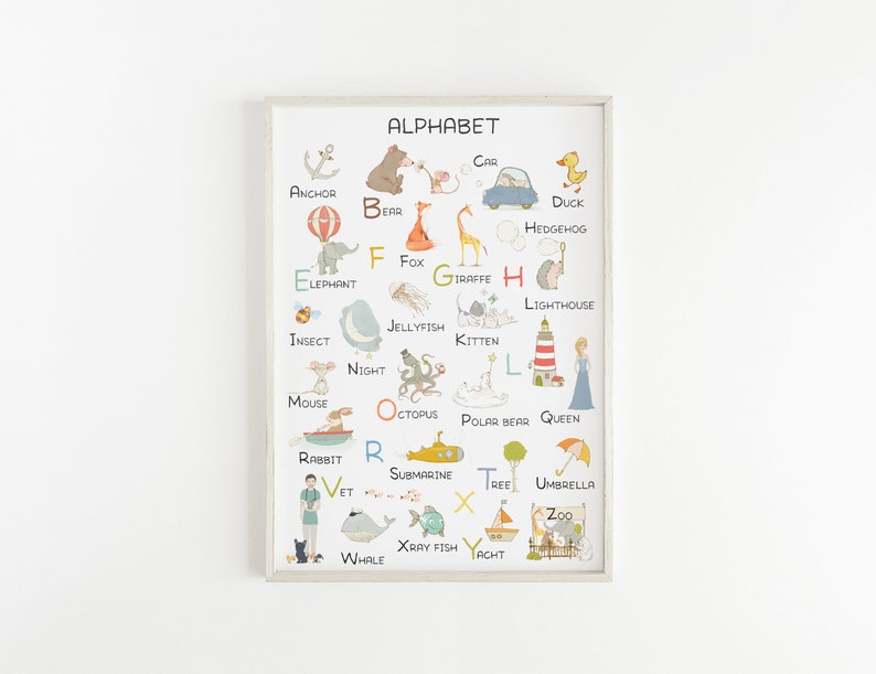 alphabet wall art for nursery