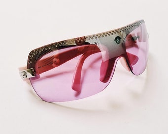 Vintage Versace Pink Sunglasses / Y2K Sunglasses / Rimless