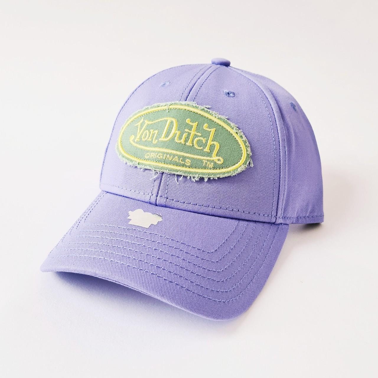 NWT VON DUTCH TWO TONE TRUCKER HAT UNISEX GOLD YELLOW/PURPLE SNAPBACK Y2K‎ Von Dutch VON DUTCH MULTICOLOUR GREEN PURPLE NAVY YELLOW  main image 2