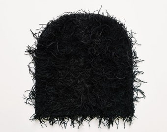 Vintage Brand New Y2K Black & White Abstract Graphic Beanie Hat
