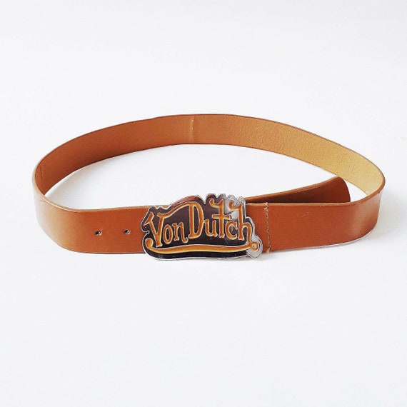 Vintage Light Brown Von Dutch Belt / Von Dutch Buckle - Etsy