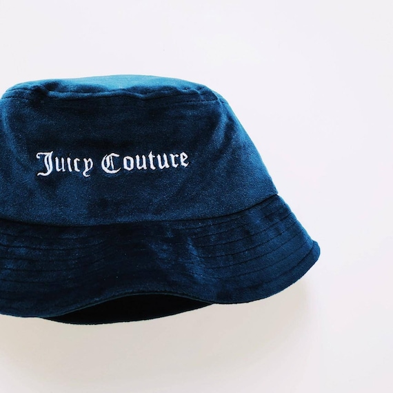 Juicy Couture navy blue wool bucket hat Juicy Couture navy and white denim bucket hat | Depop main image 3