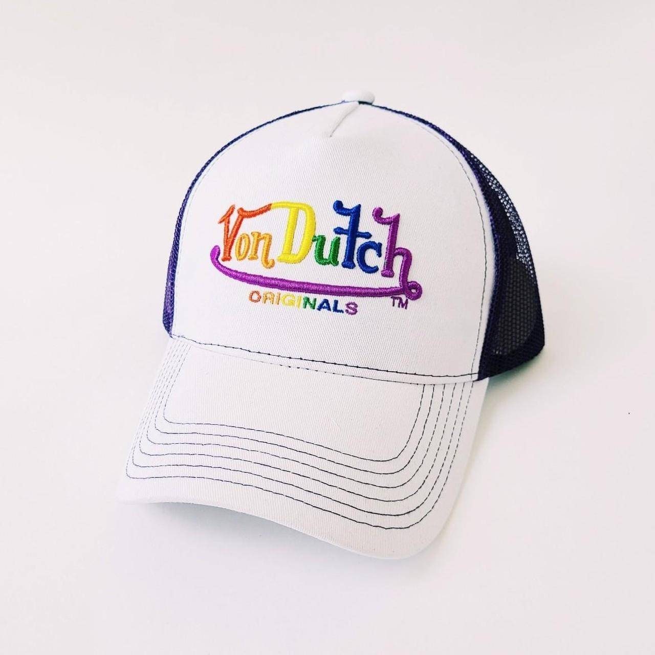 Vintage White and Rainbow Print Von Dutch Cap / Von Dutch  display picture 2