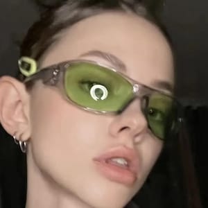 Vintage Unisex Y2K Style Green Translucent Sports Wrap Around Sunglasses / Wrap Glasses / Sports Glasses / Y2K Festival