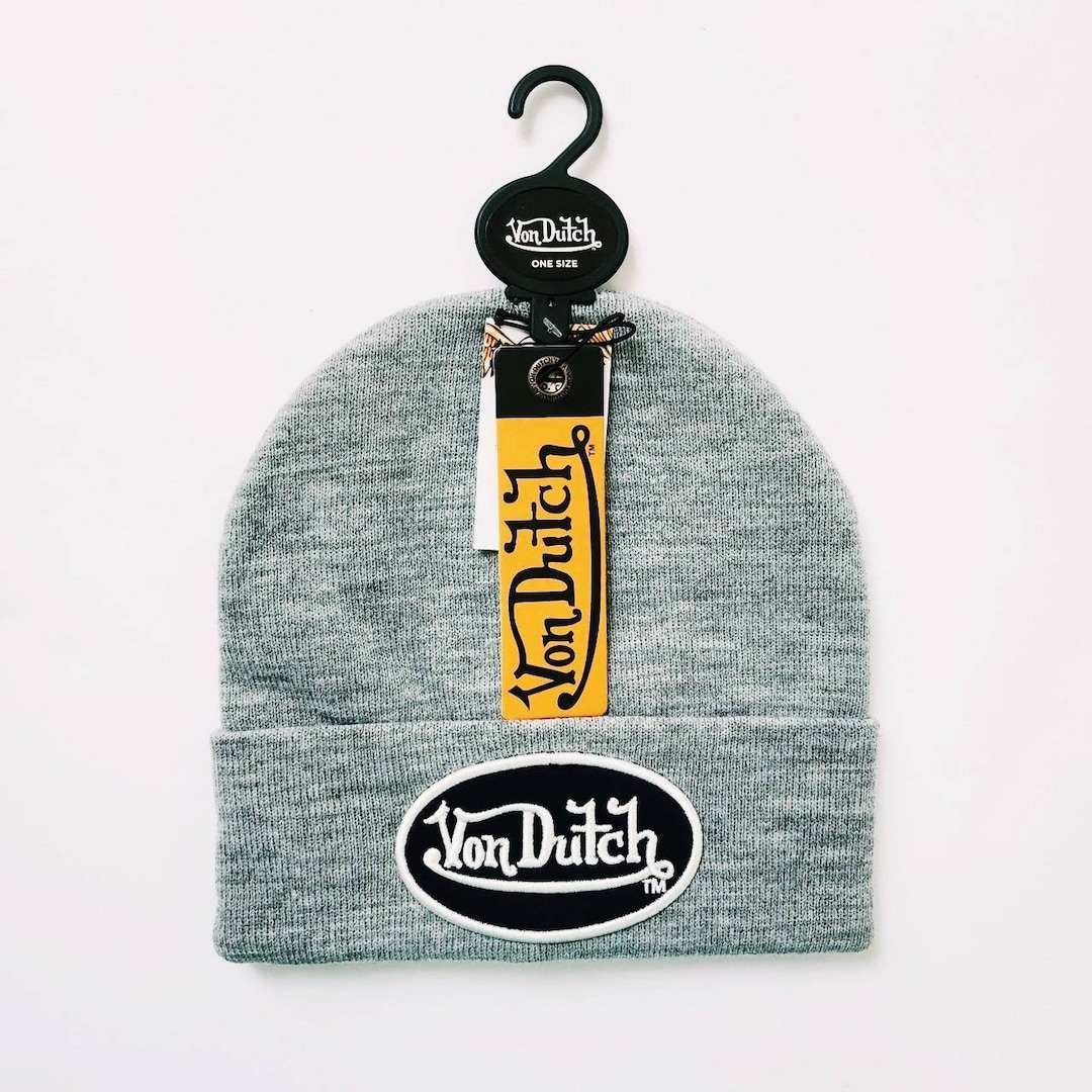 Vintage Y2K Unisex Adults Grey Deadstock Von Dutch Beanie  display picture 1
