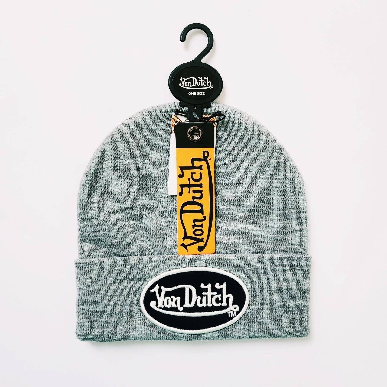 Vtge Y2K Ivory W/ Gray Large Pony 100% Wool Beanie Hat A.M.S.select A.M.S.select Knit Hat Cat Ears Knit Cap main image 3