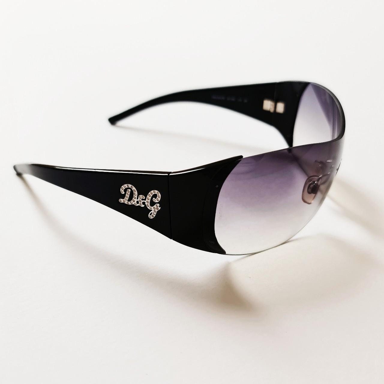 Vintage 2000s Y2K Genuine Unisex Black Tinted D&G Sunglasses