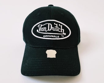 Gorra vintage negra de Von Dutch / Gorra de Von Dutch / Gorra de camionero de Von Dutch / Sombrero de Von Dutch. Deadstock nuevo con etiquetas
