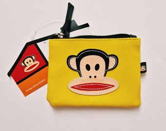 Brand New Vintage Y2K Yellow Paul Frank Purse / Paul Frank Coin Purse. Paul Frank Monkey