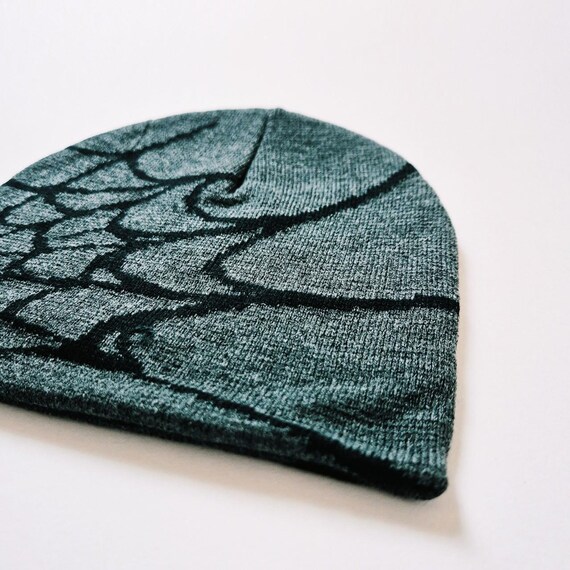 Vintage Brand New Y2K Dark Grey & Black Spider Spiderweb