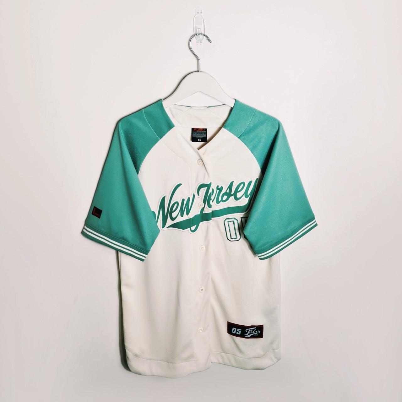 Vintage Y2K 90s 2000s Rare Green and Cream New Jerseg Fubu Jersey