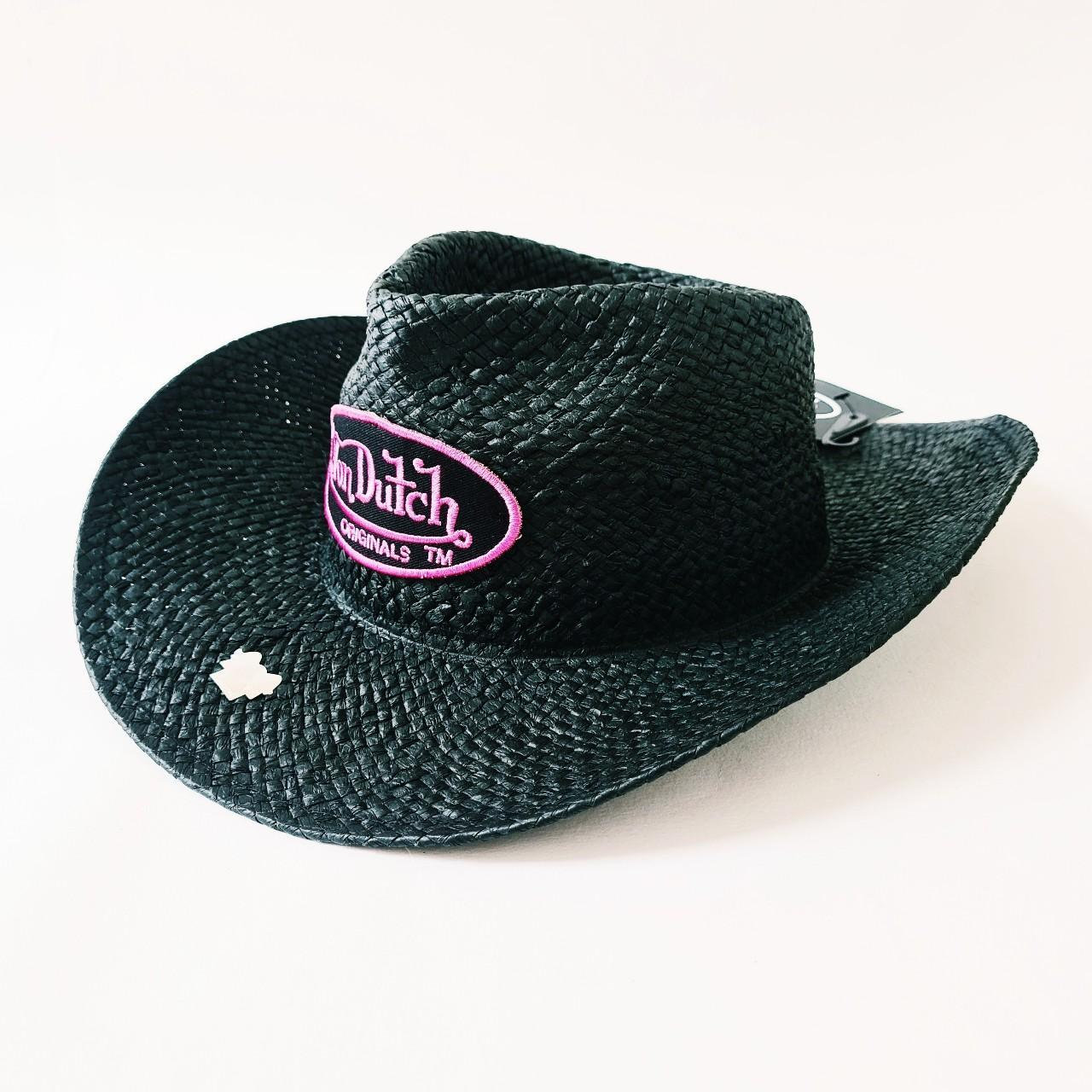 Vintage Black Straw Von Dutch Cowboy Hat Von Dutch Cowgirl Hat