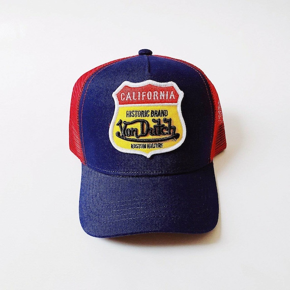 Vintage Navy and Red Von Dutch Cap 