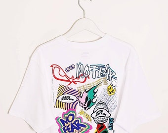 T-shirt Vintage No Fear 90s - Taille L, Vert, Motif Habitat For Humanity