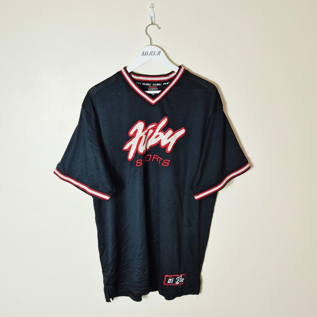 新品 FUBU Real Tree Hockey Shirts y2k 00s Vintage Y2K 90s 2000s Rare Black Pullover Striped Fubu Jersey